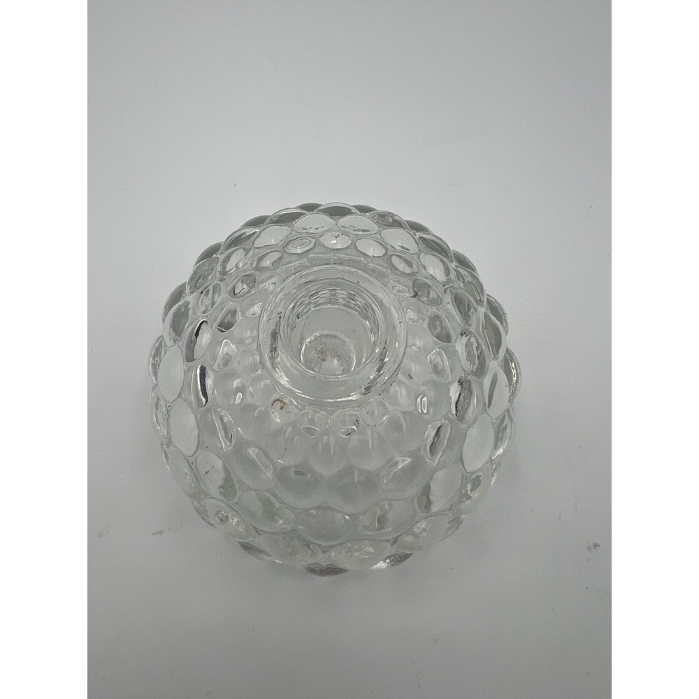 VTG Anchor Hocking Glass Candle Holder Bubble Pattern Depression Glass